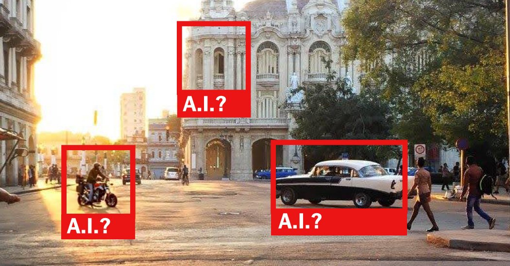 Which parts of these images are generated by AI?